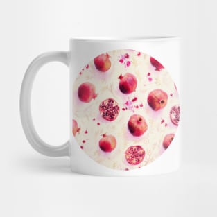 Painted Pomegranates with Gold Leaf Pattern Mug